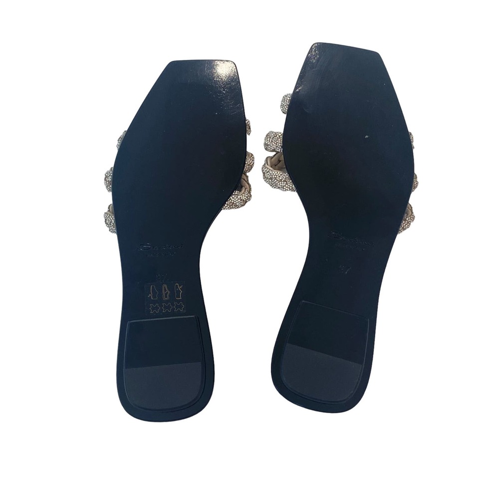 NEW! Santoni Swarovski Foster Crystal Triple Band Slide Sandal 37 - Picture 2 of 10